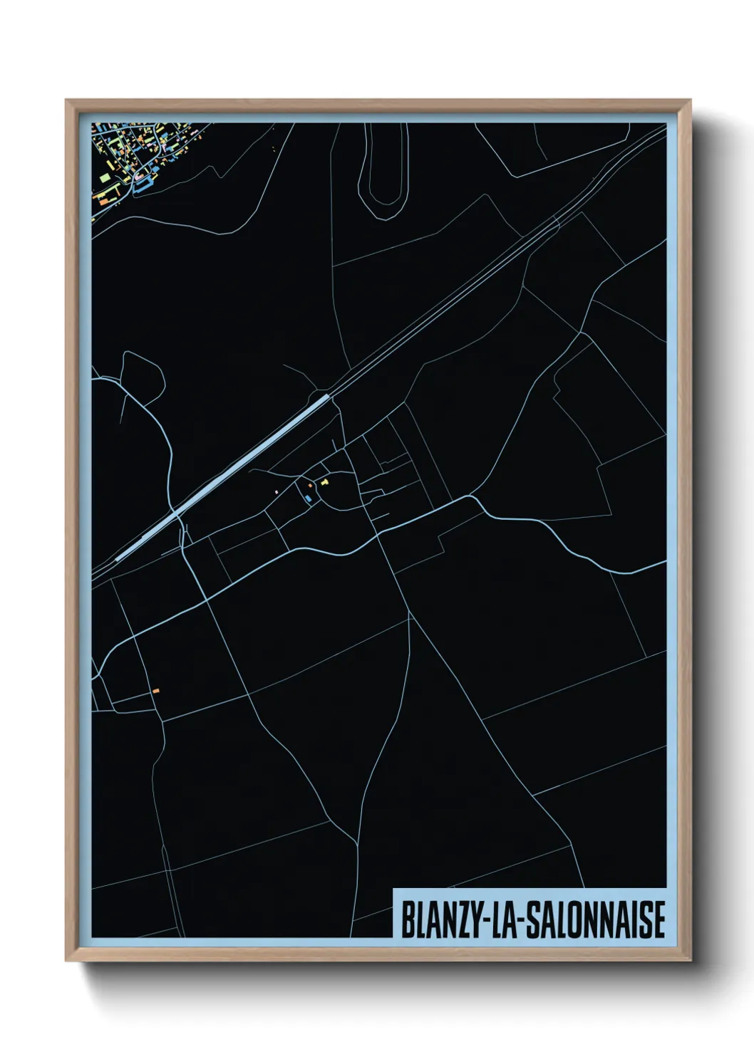 Une affiche de carte sur Blanzy-la-Salonnaise