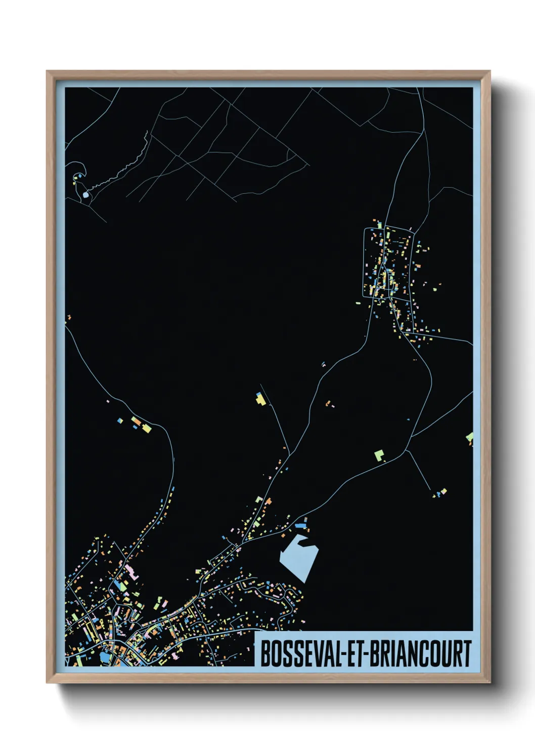 Une affiche de carte sur Bosseval-et-Briancourt