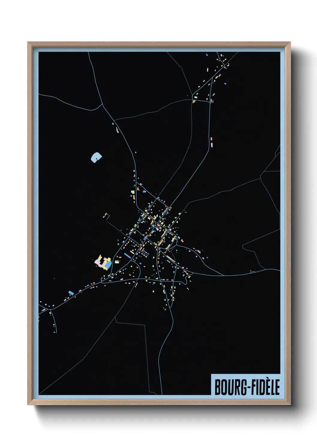 Une affiche de carte sur Bourg-Fidèle