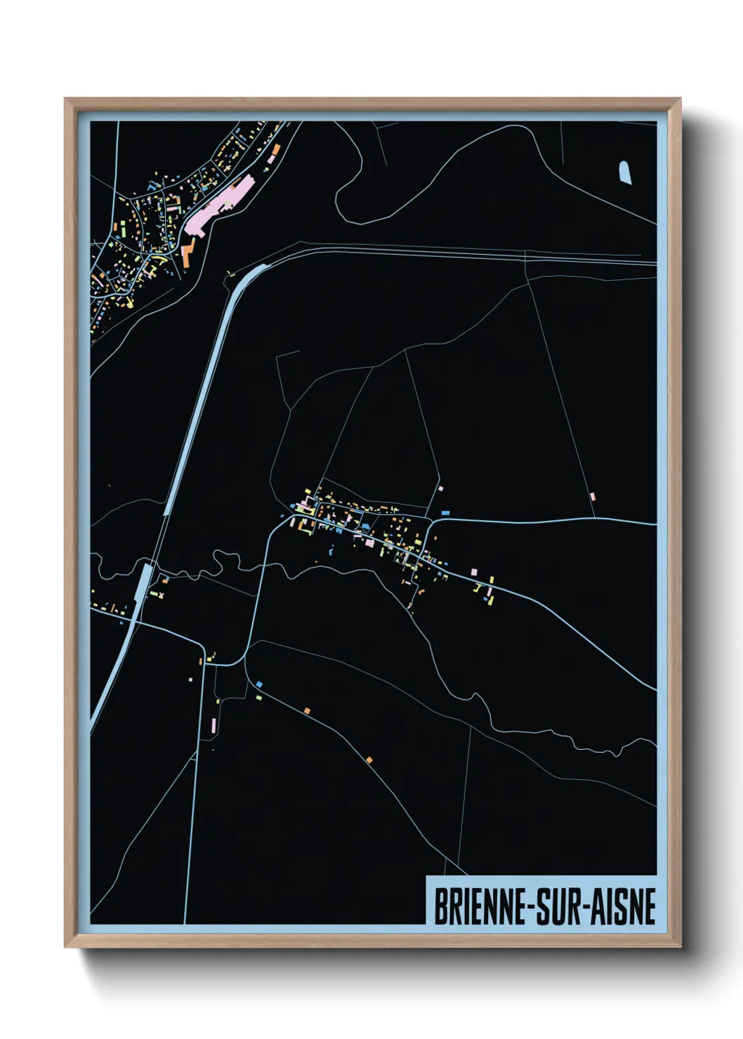 Une affiche de carte sur Brienne-sur-Aisne