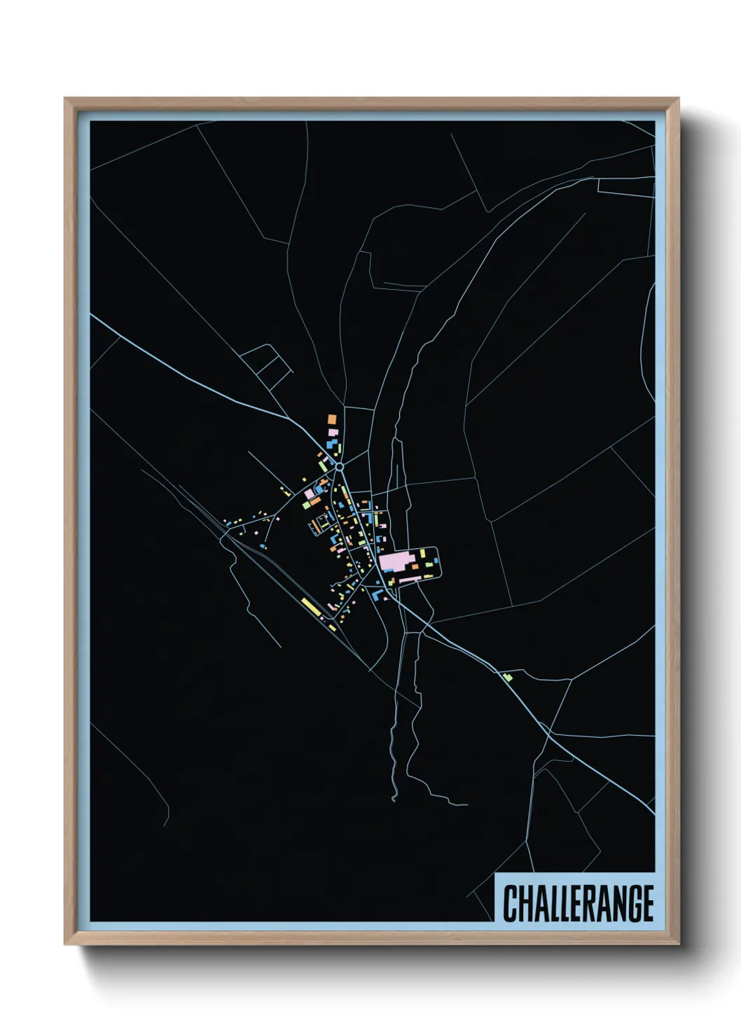 Une affiche de carte sur Challerange