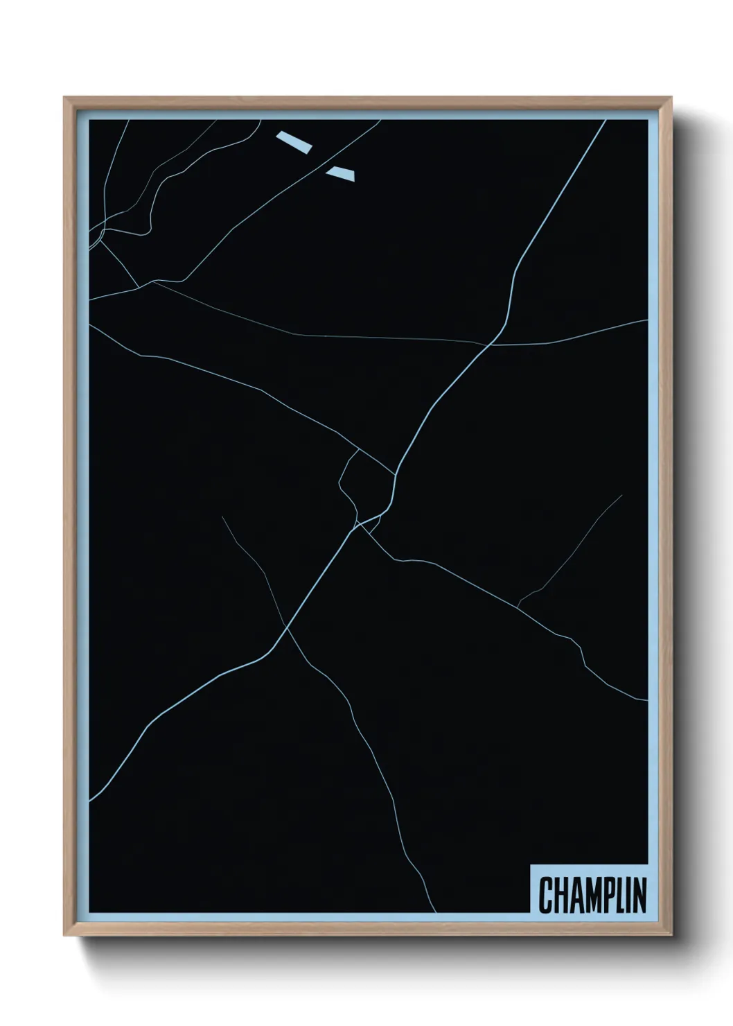 Une affiche de carte sur Champlin