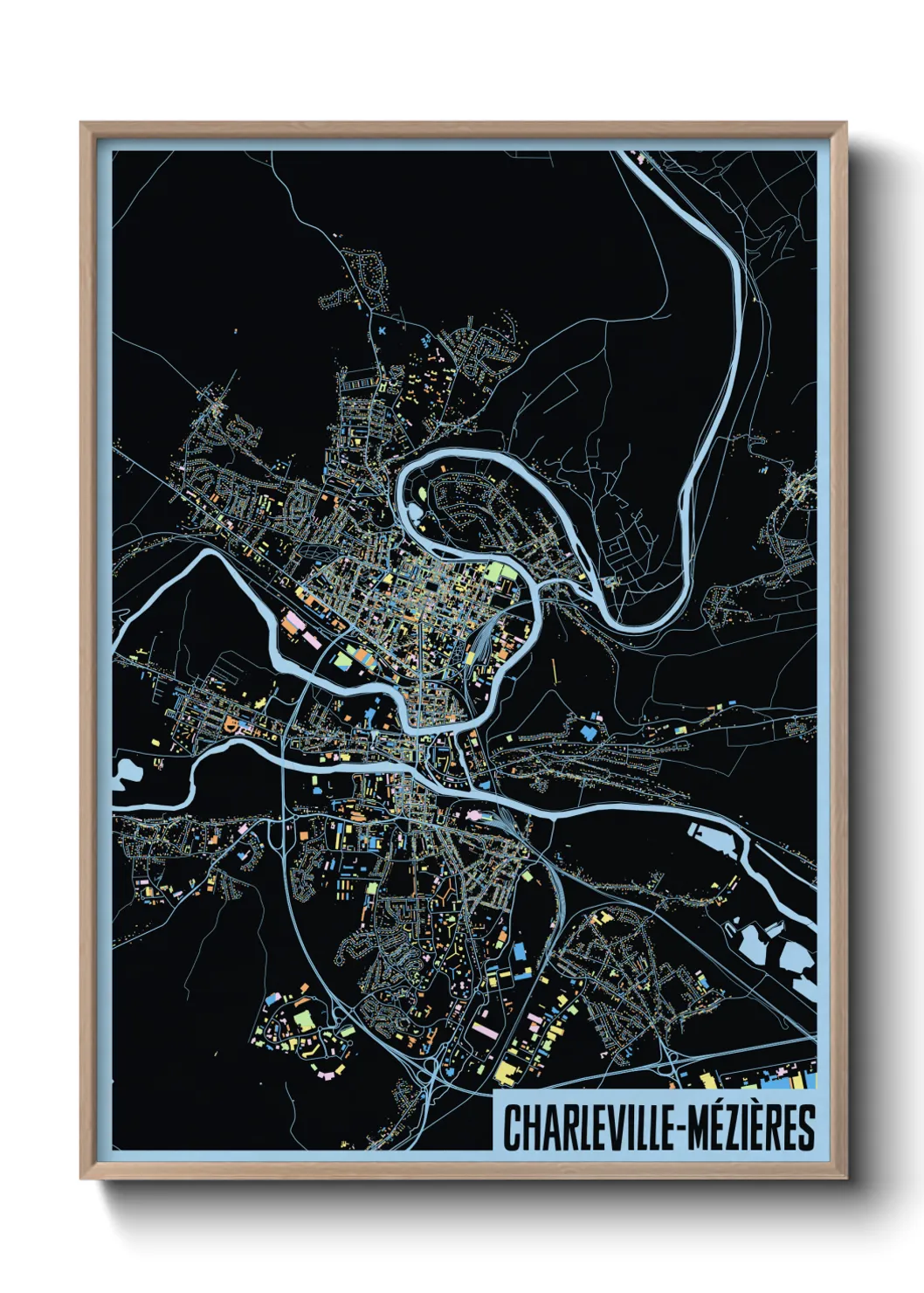 Une affiche de carte sur Charleville-Mézières