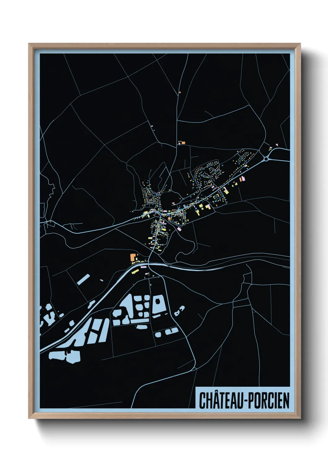 Une affiche de carte sur Château-Porcien