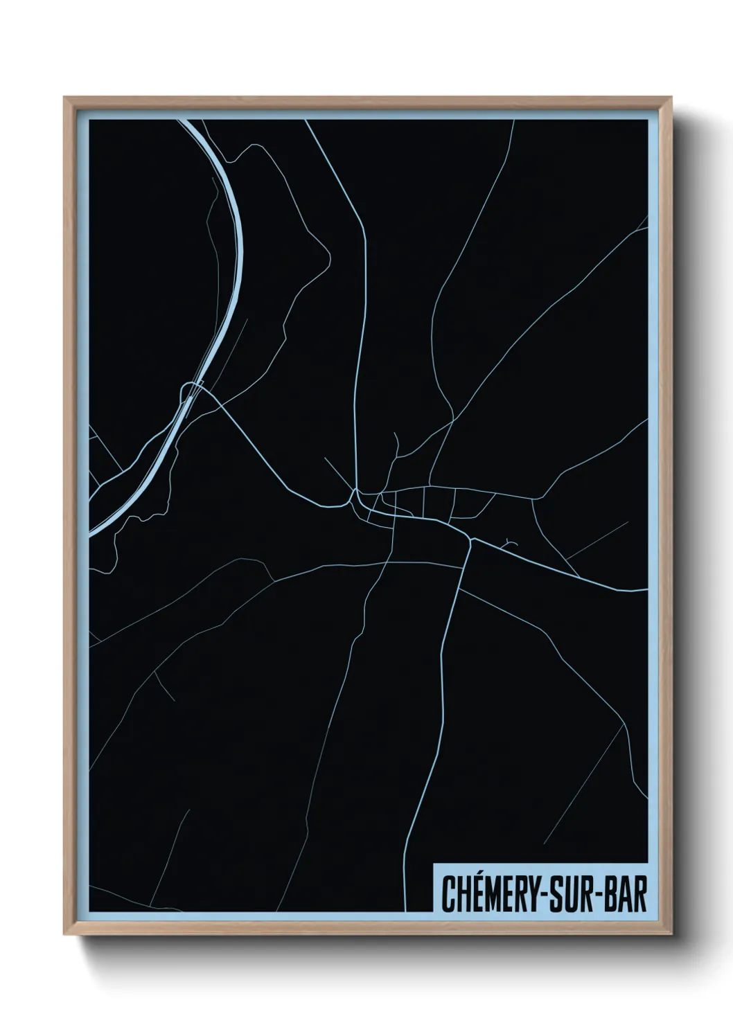 Une affiche de carte sur Chémery-sur-Bar