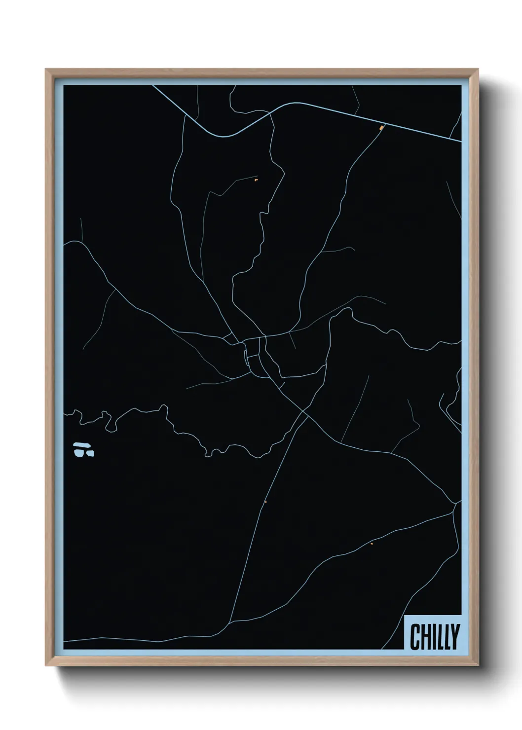 Une affiche de carte sur Chilly