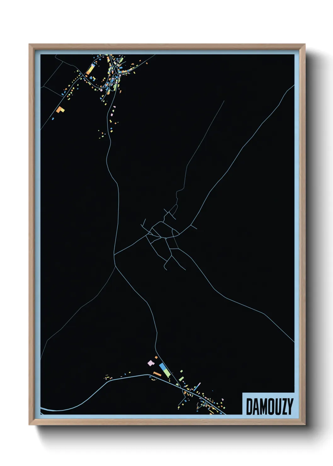 Une affiche de carte sur Damouzy