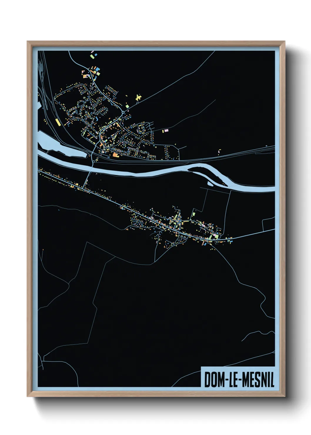 Une affiche de carte sur Dom-le-Mesnil