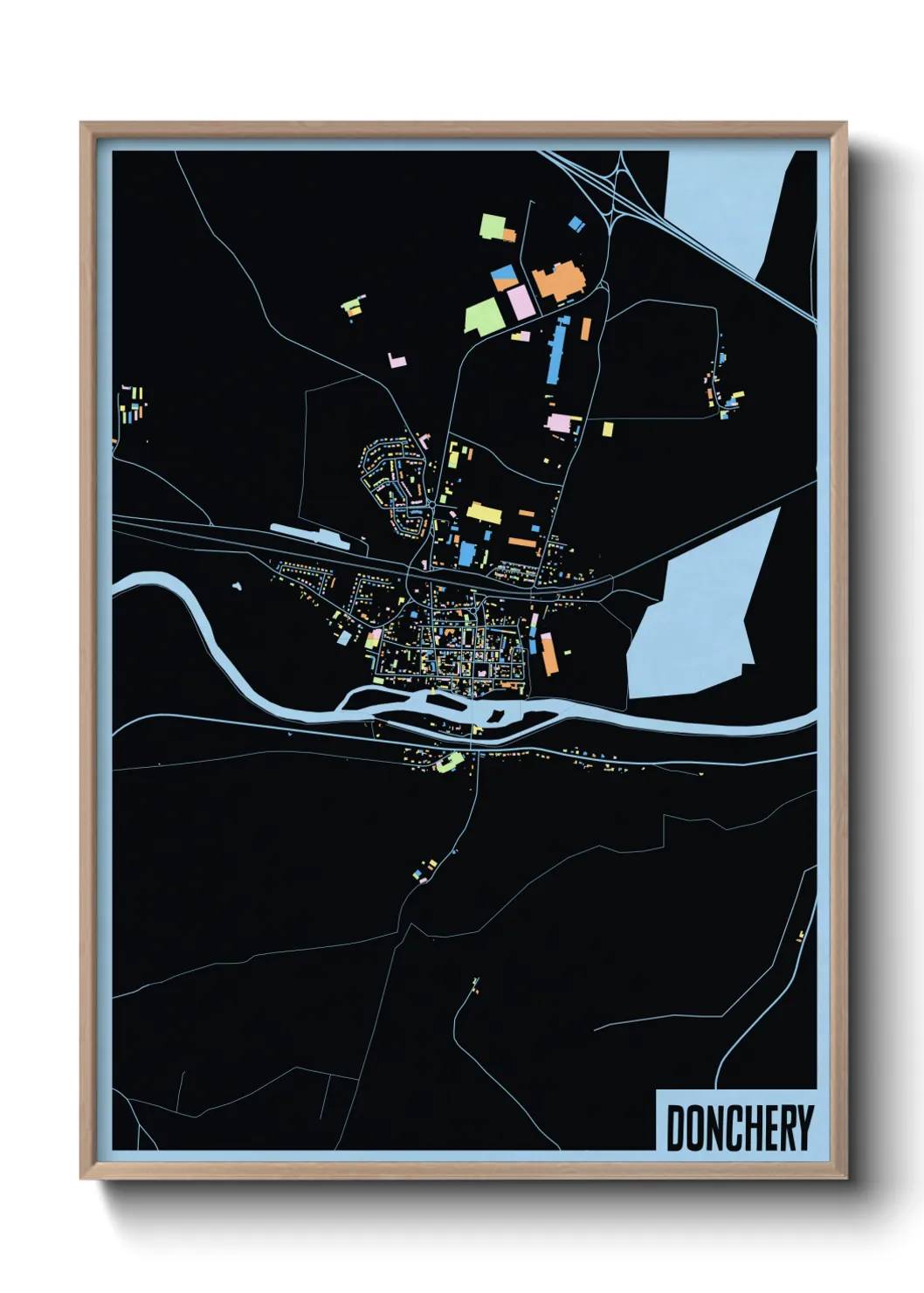 Une affiche de carte sur Donchery