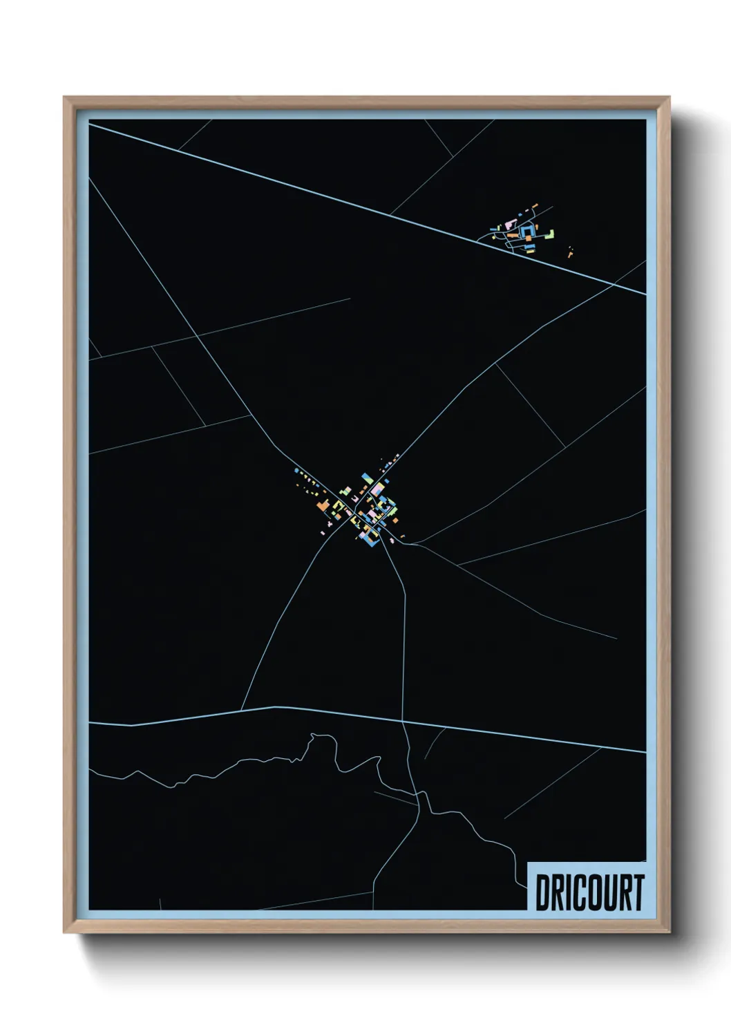 Une affiche de carte sur Dricourt