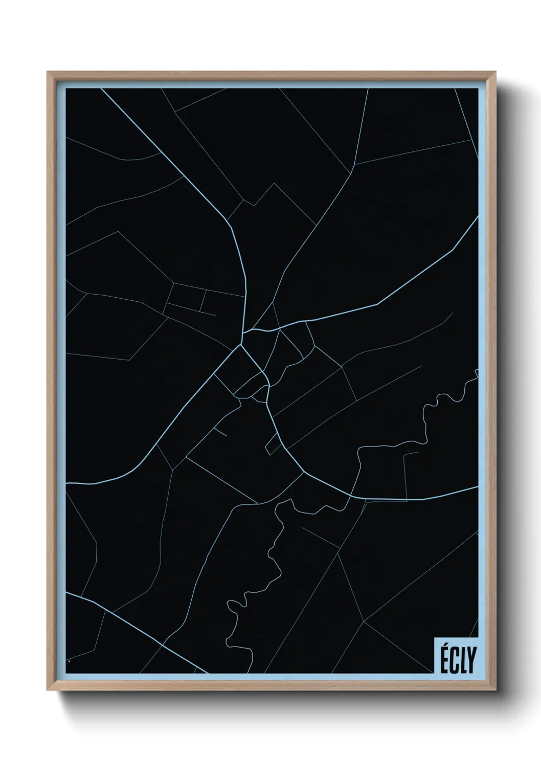 Une affiche de carte sur Écly