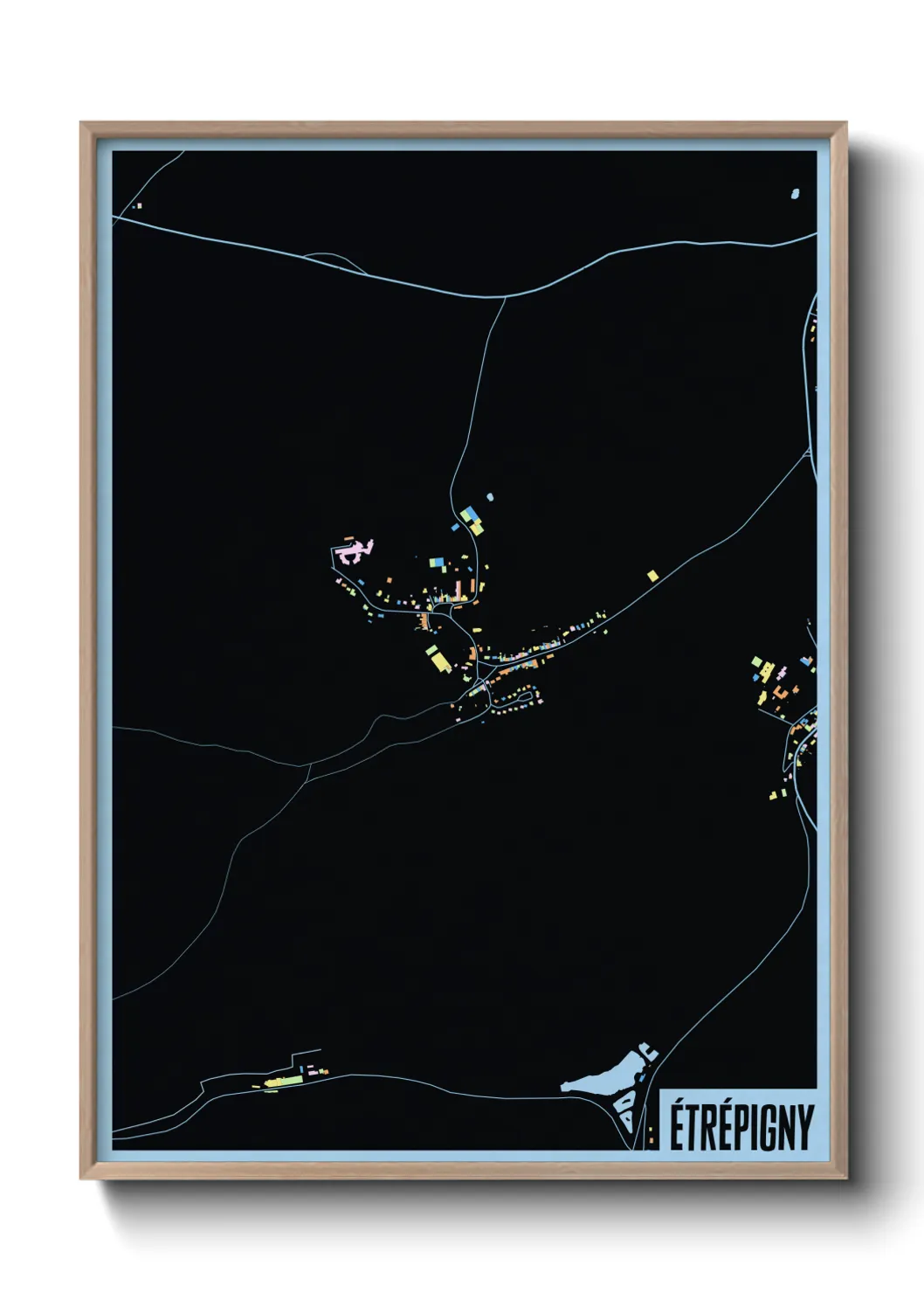 Une affiche de carte sur Étrépigny