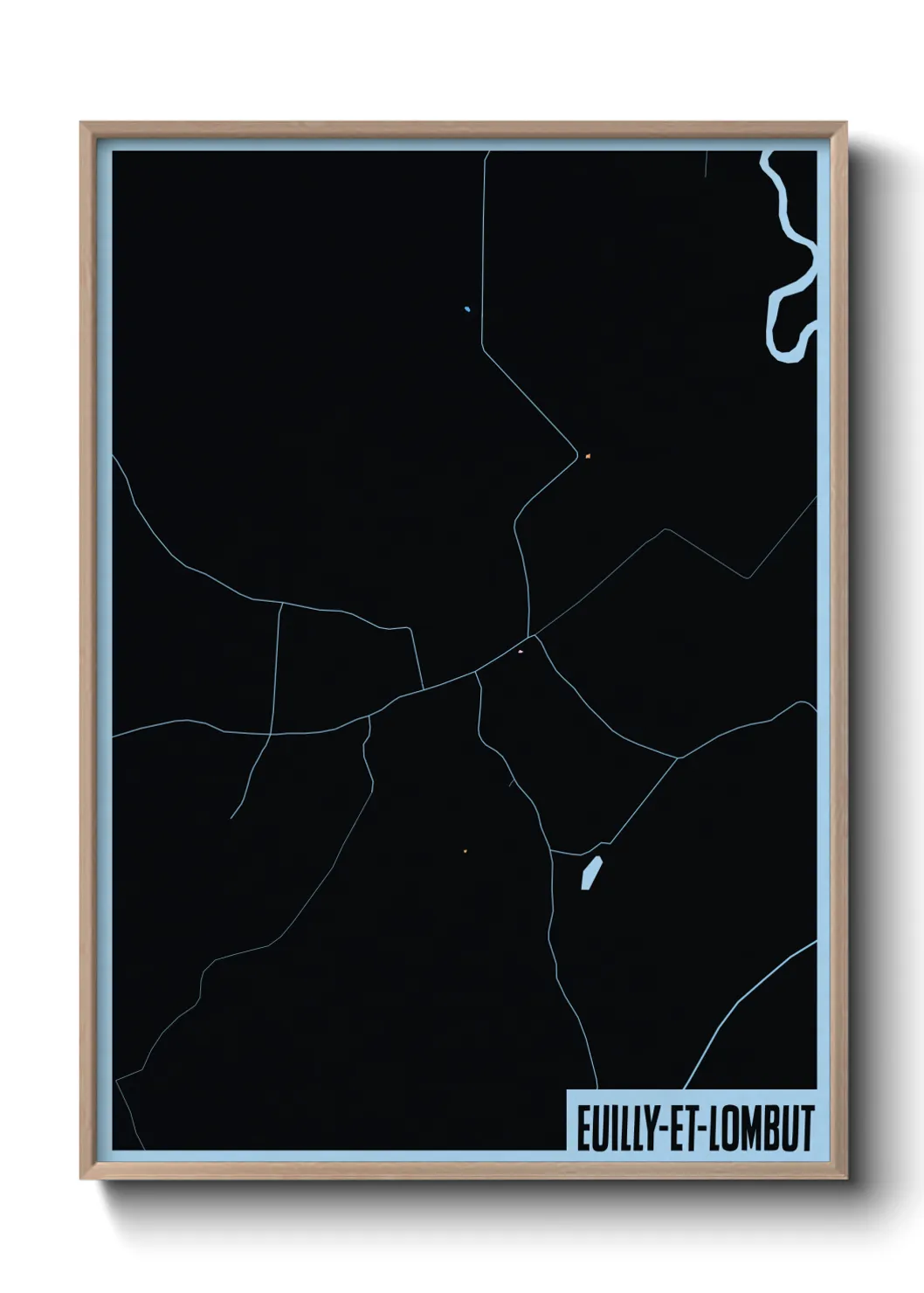 Une affiche de carte sur Euilly-et-Lombut