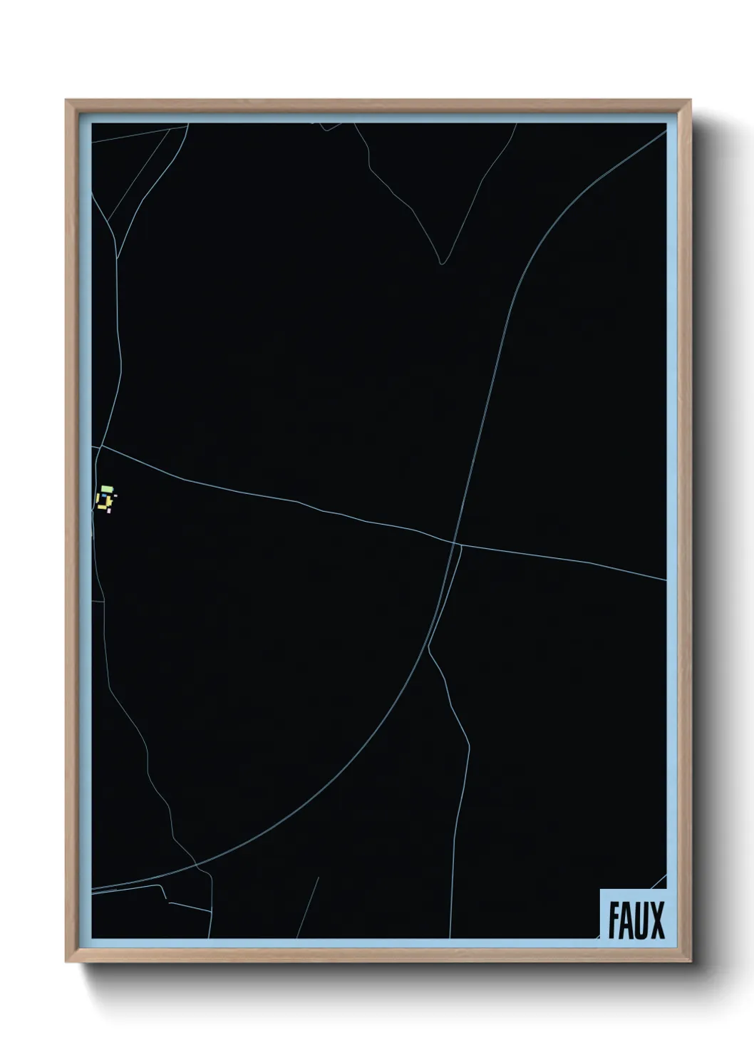 Une affiche de carte sur Faux