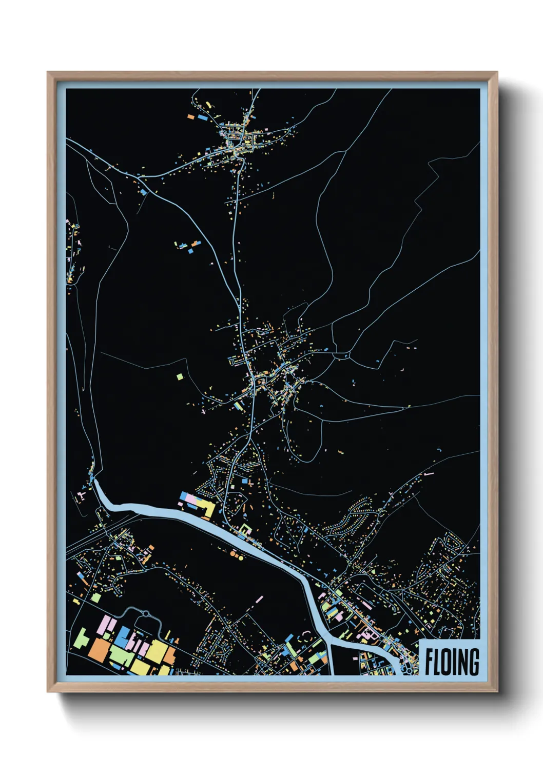 Une affiche de carte sur Floing