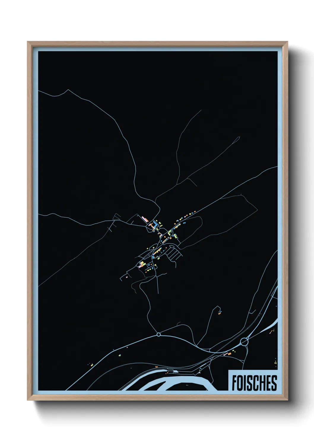 Une affiche de carte sur Foisches