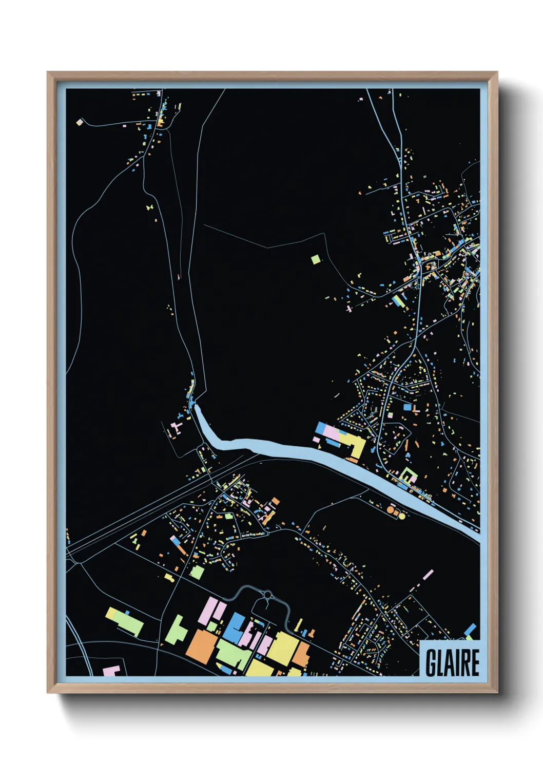 Une affiche de carte sur Glaire