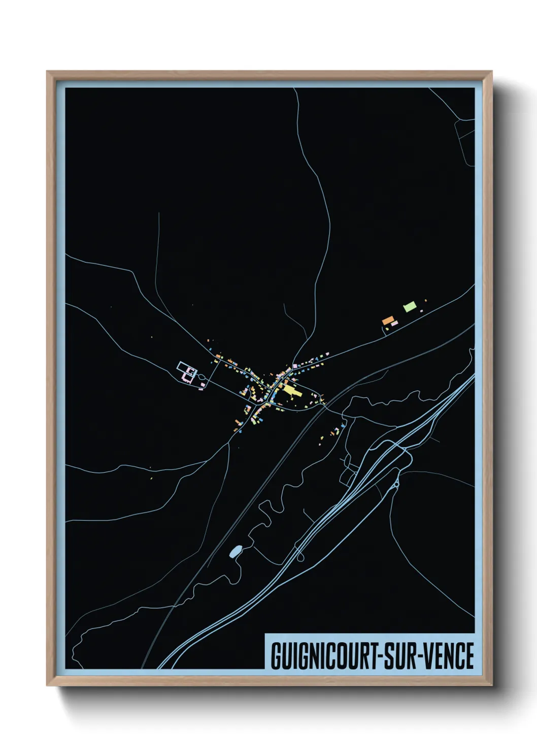 Une affiche de carte sur Guignicourt-sur-Vence