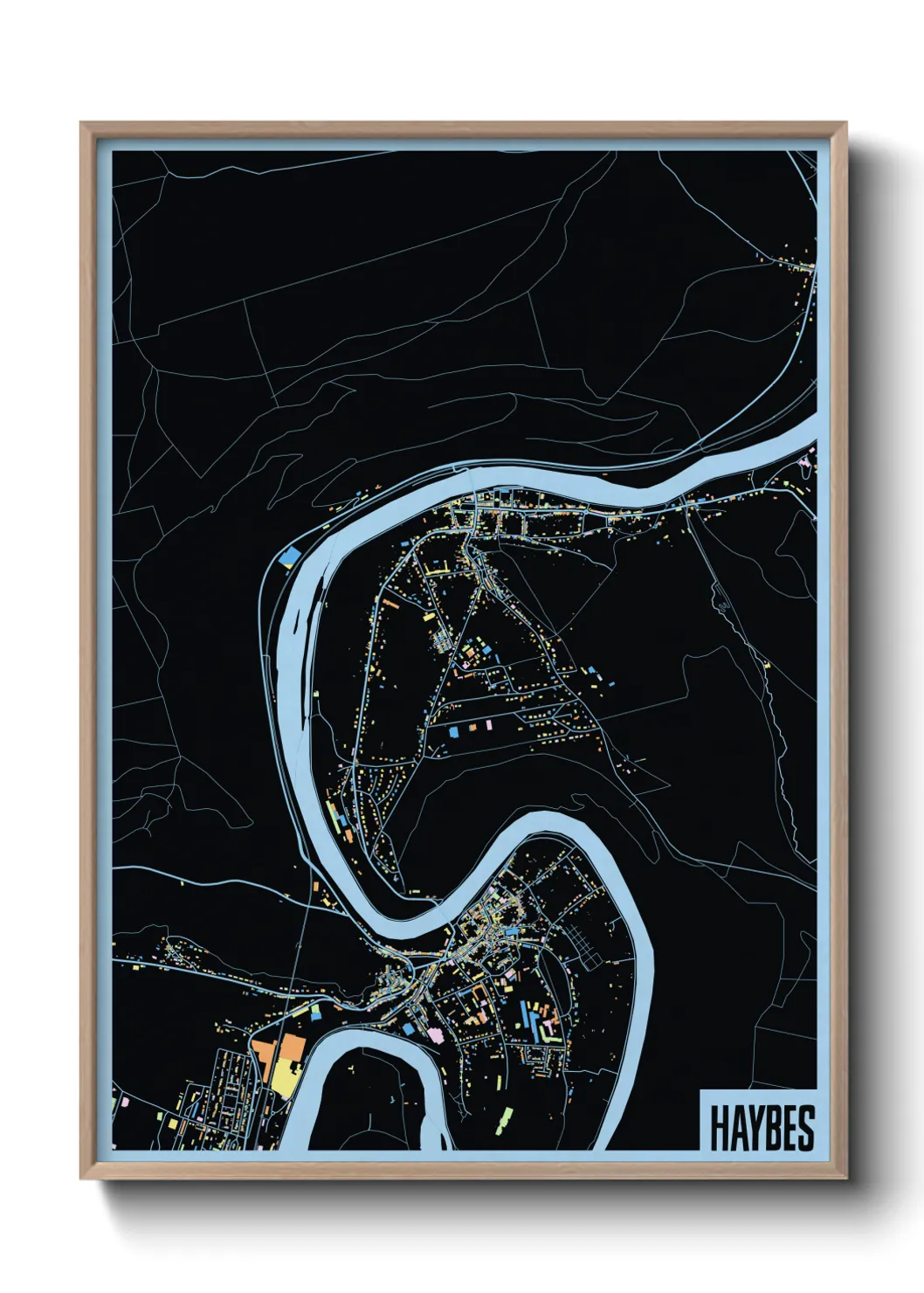 Une affiche de carte sur Haybes