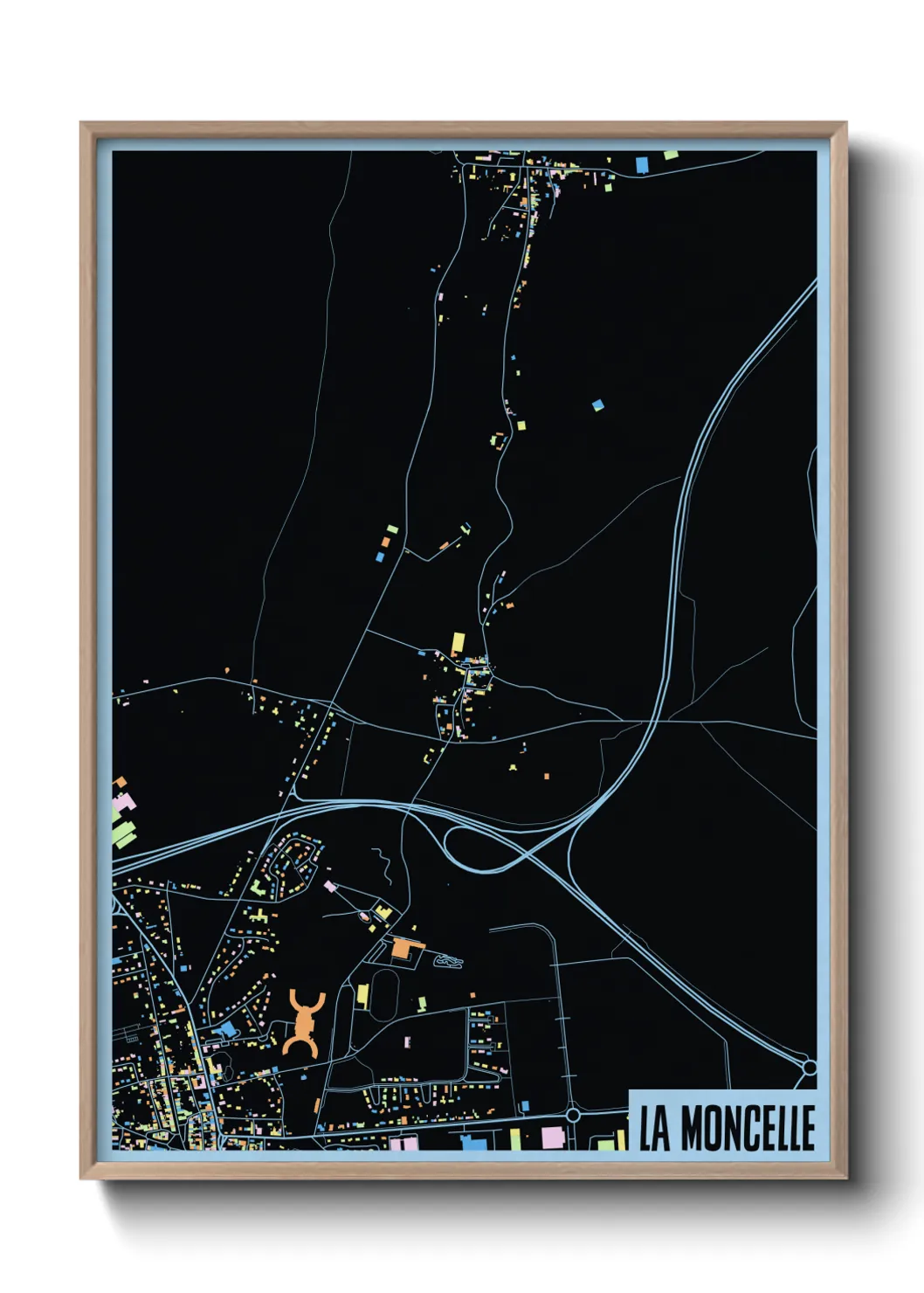 Une affiche de carte sur La Moncelle