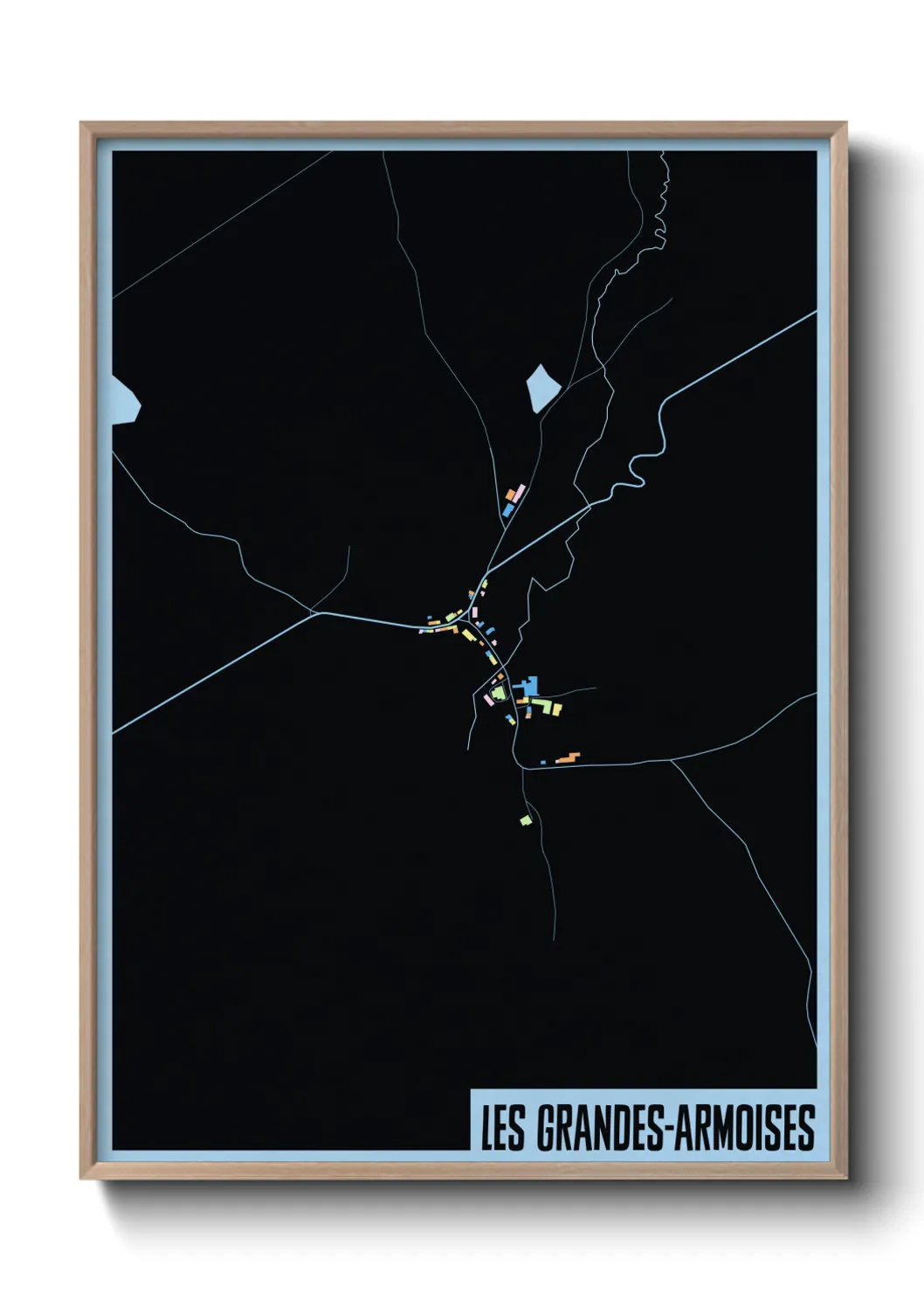 Une affiche de carte sur Les Grandes-Armoises