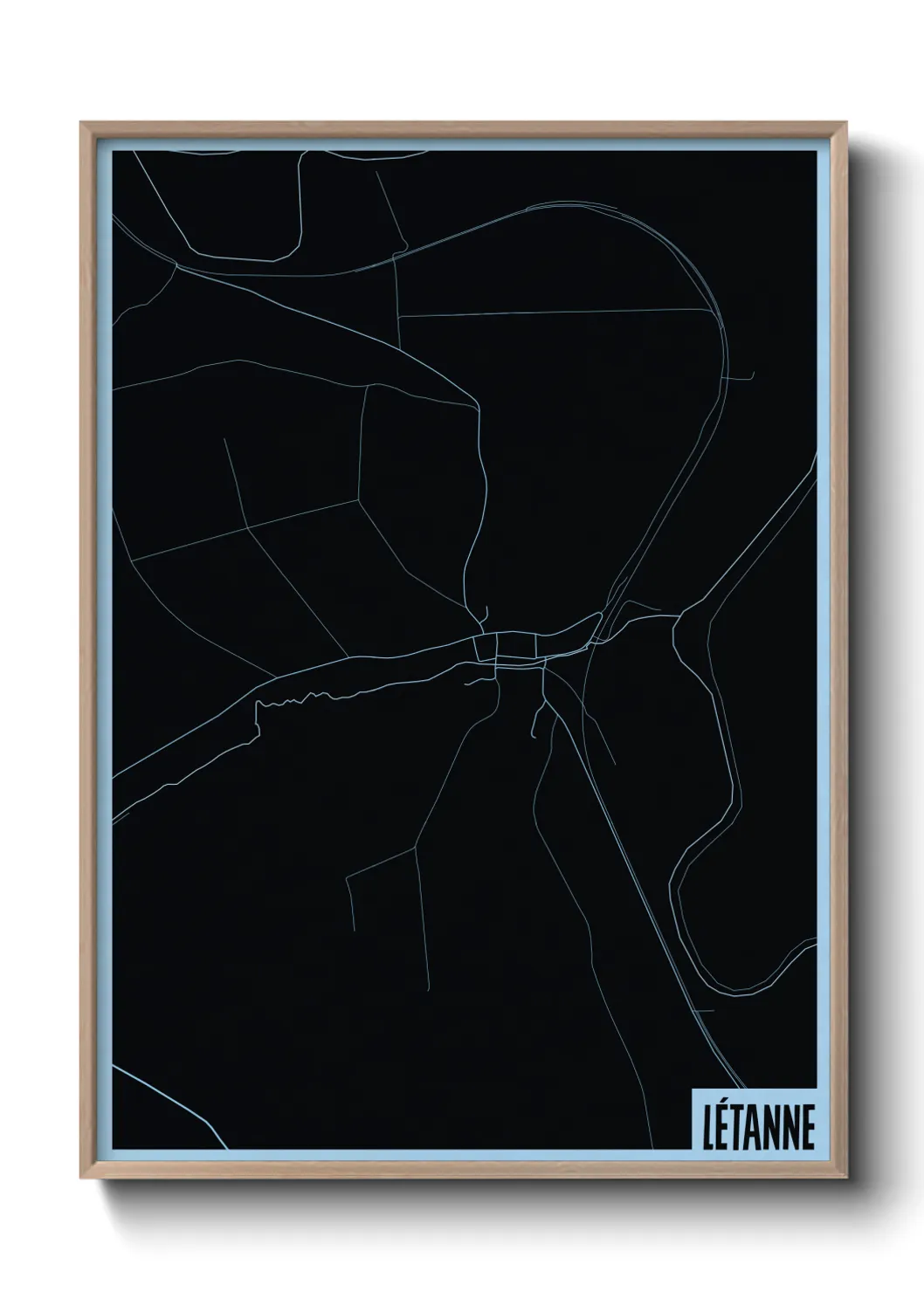 Une affiche de carte sur Létanne