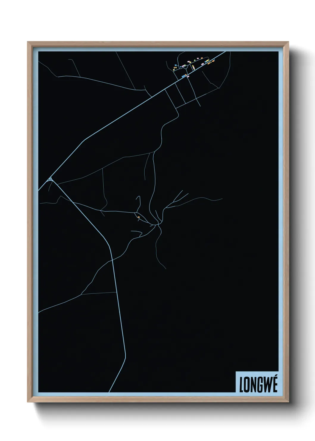 Une affiche de carte sur Longwé