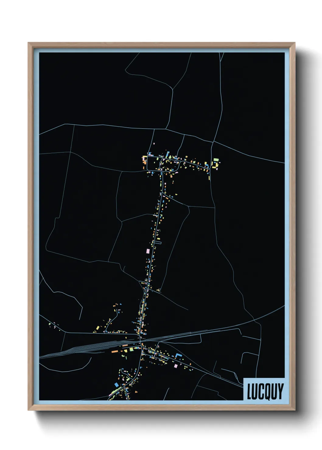 Une affiche de carte sur Lucquy