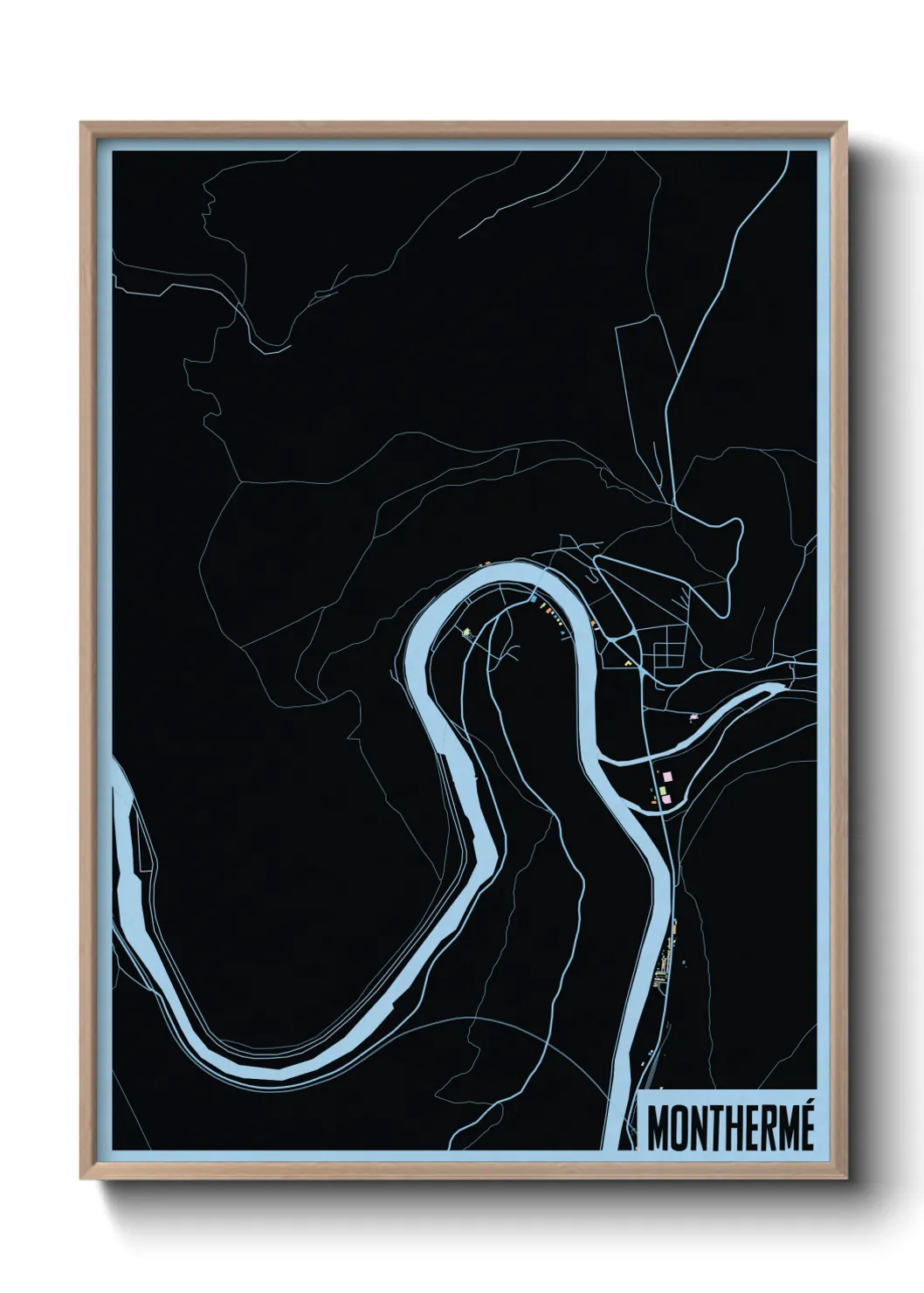 Une affiche de carte sur Monthermé