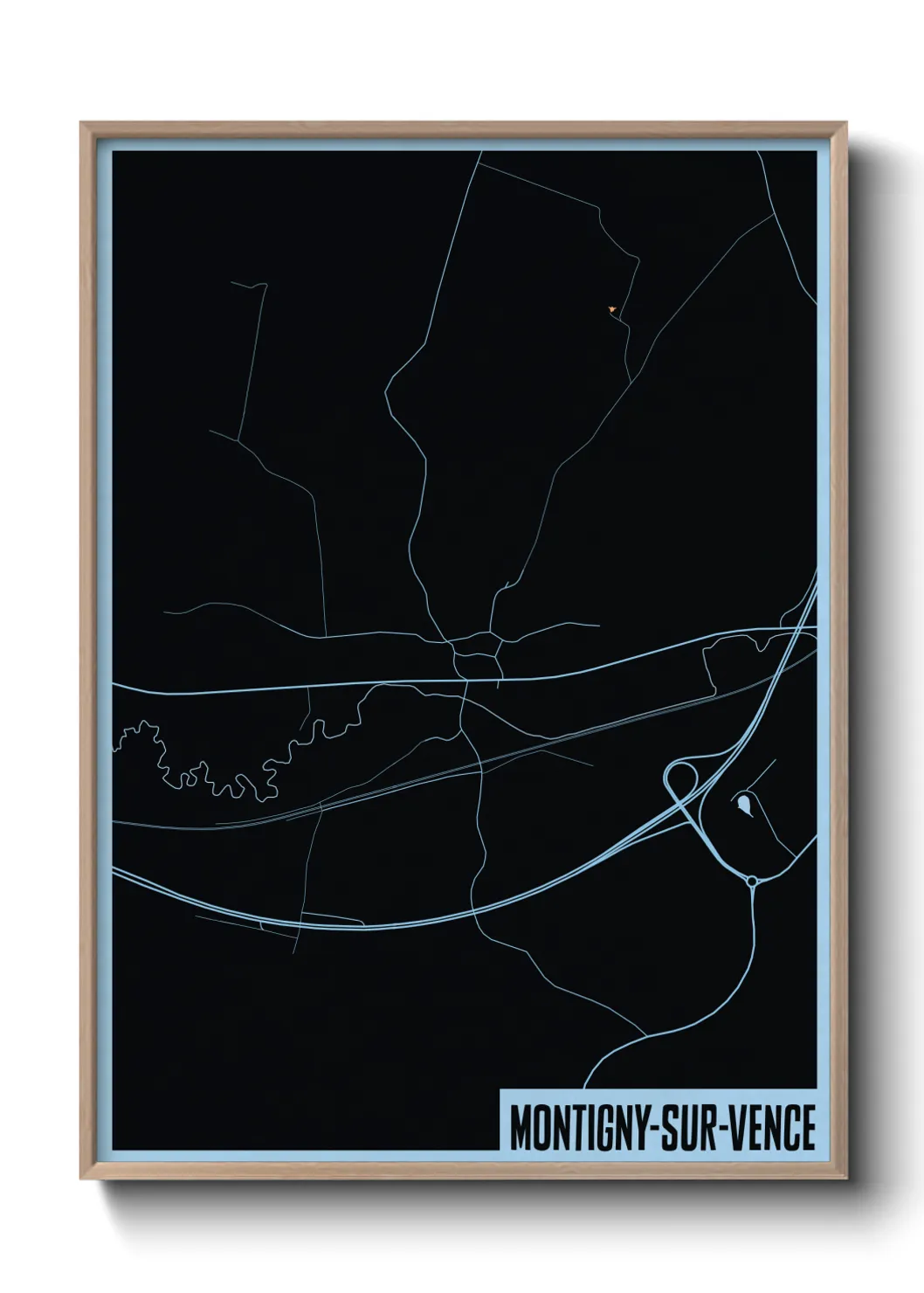 Une affiche de carte sur Montigny-sur-Vence