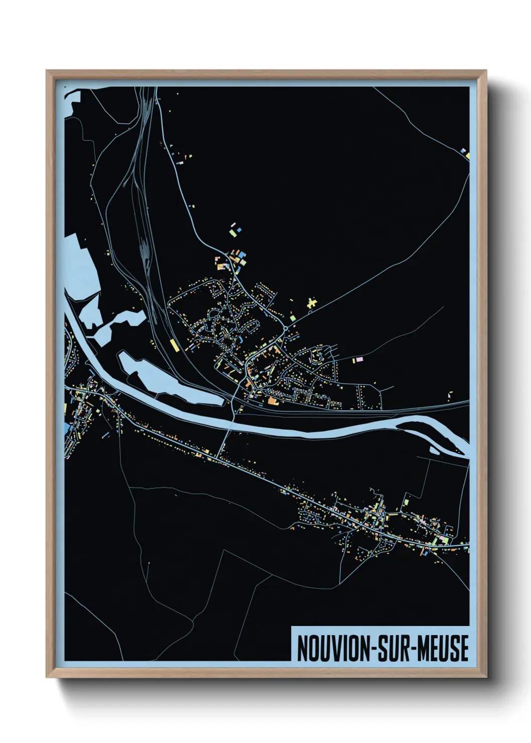 Une affiche de carte sur Nouvion-sur-Meuse