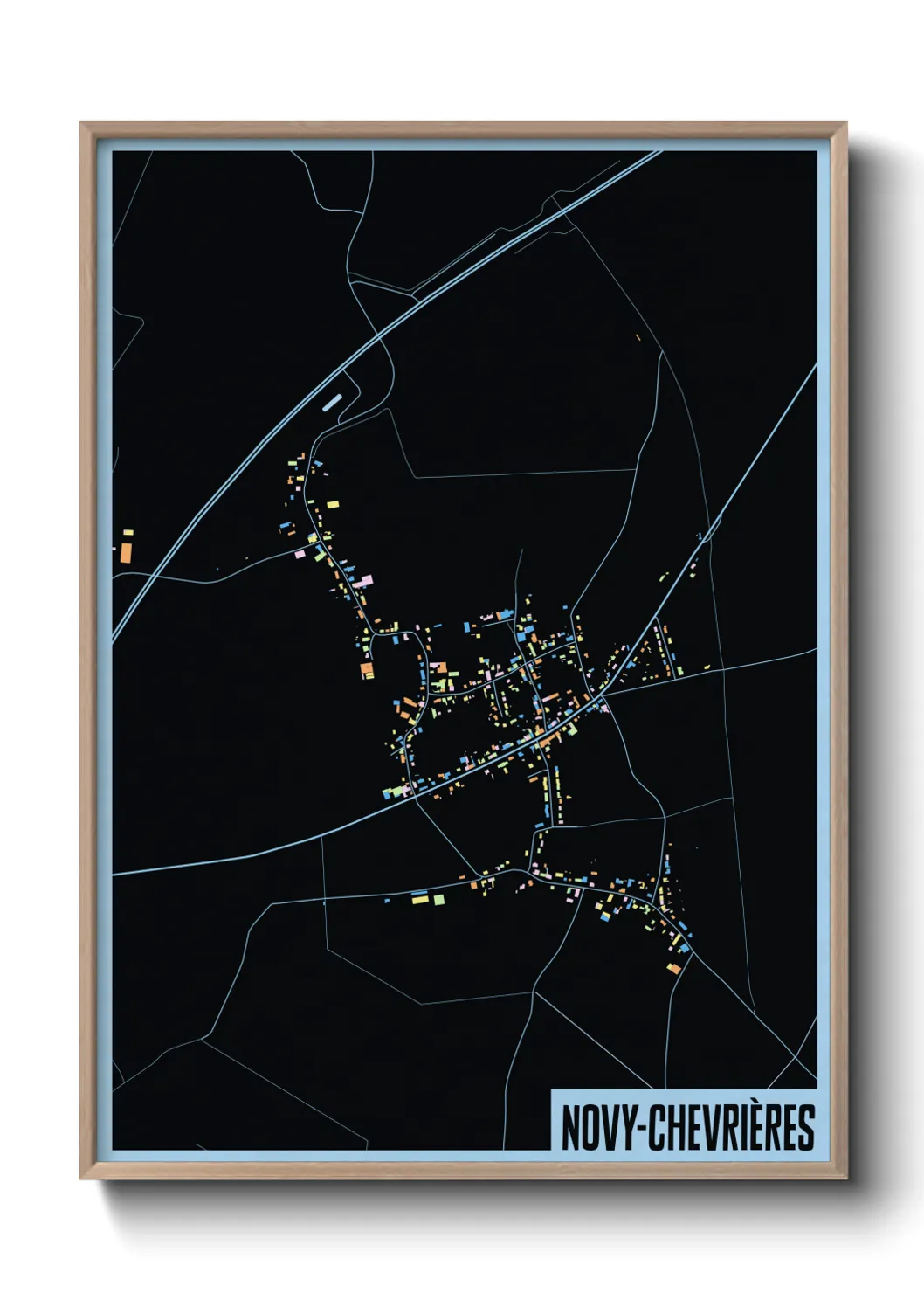 Une affiche de carte sur Novy-Chevrières