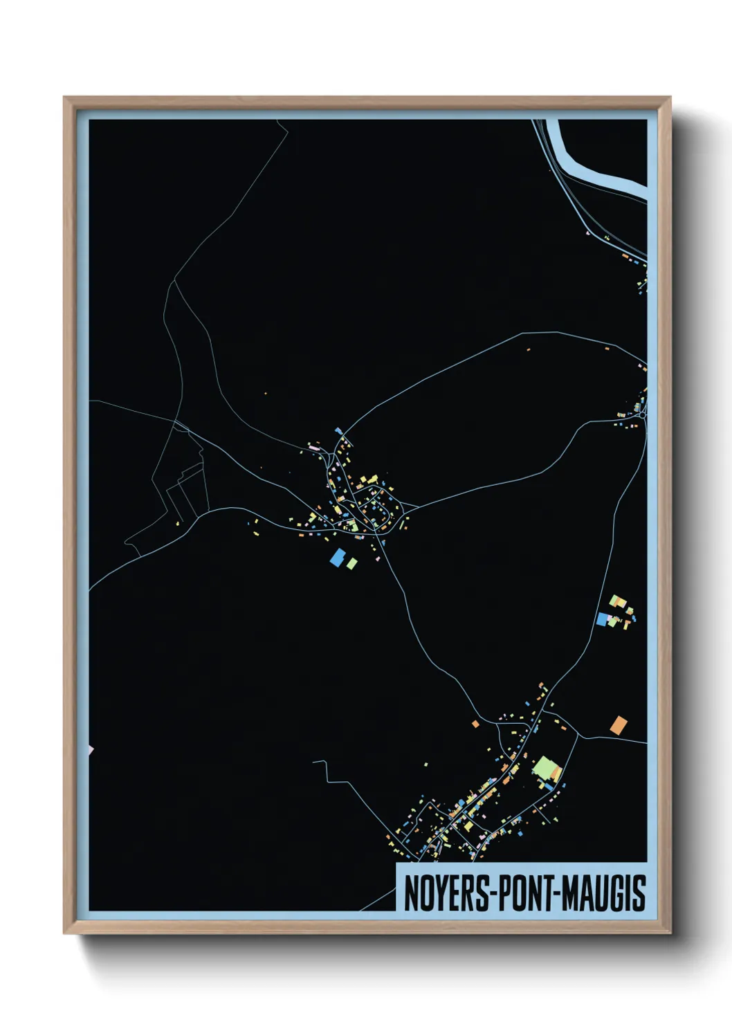 Une affiche de carte sur Noyers-Pont-Maugis