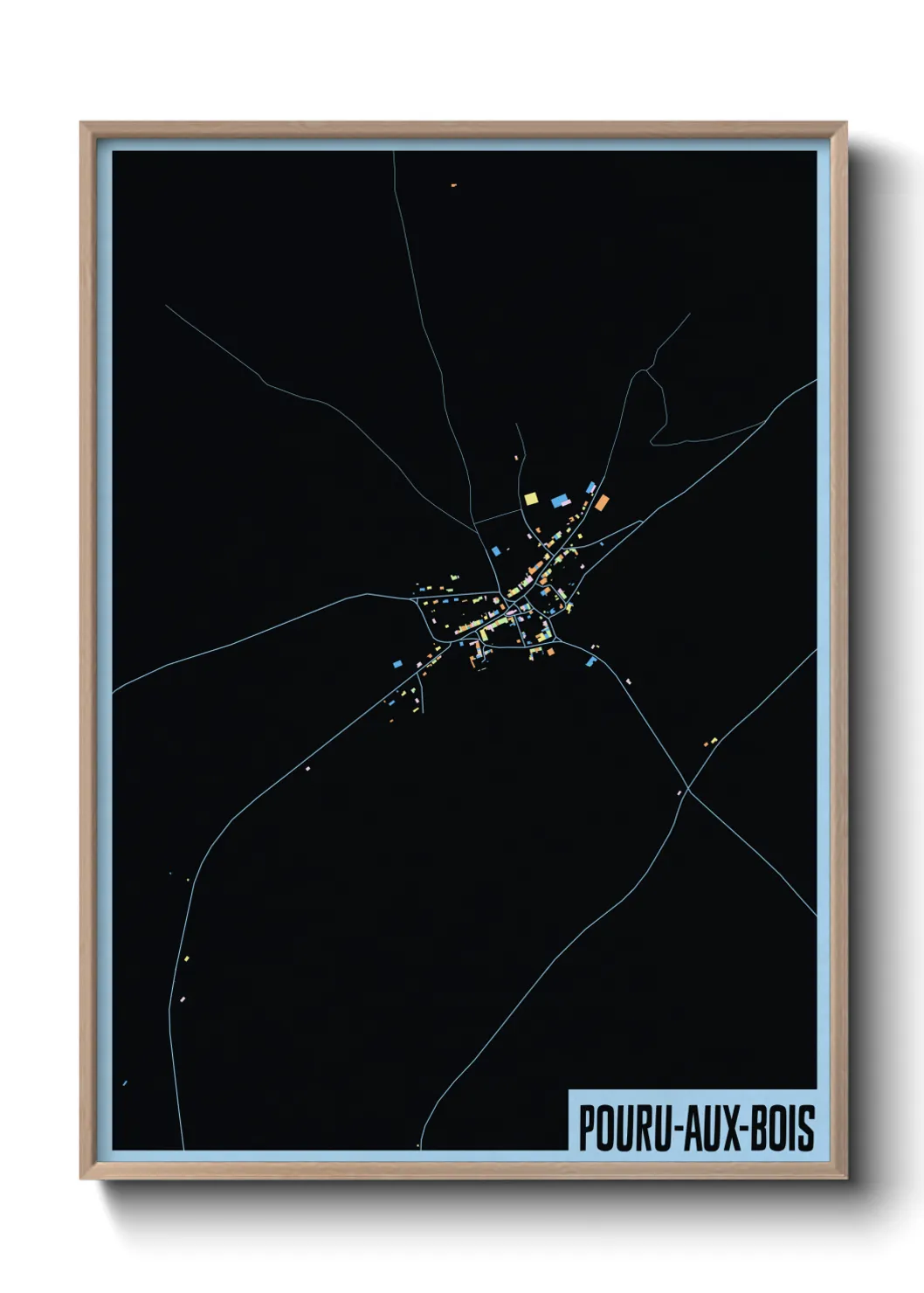 Une affiche de carte sur Pouru-aux-Bois