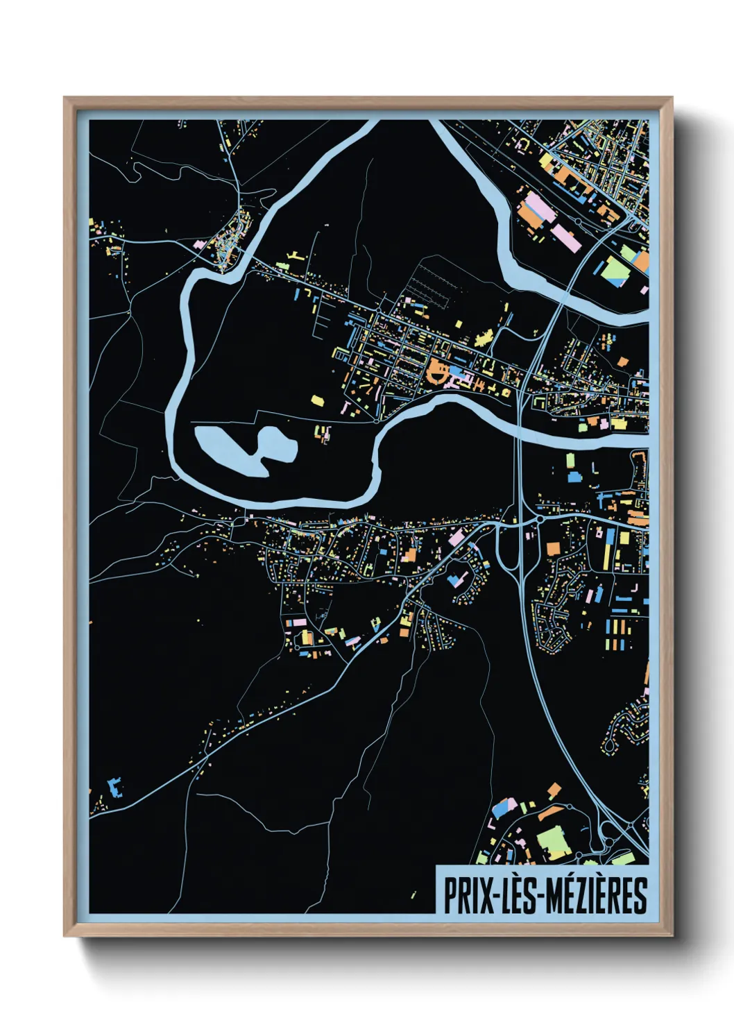 Une affiche de carte sur Prix-lès-Mézières