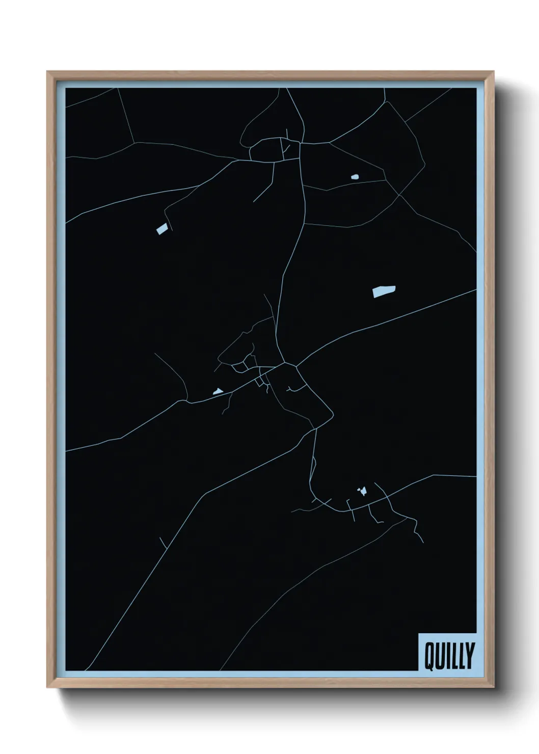 Une affiche de carte sur Quilly