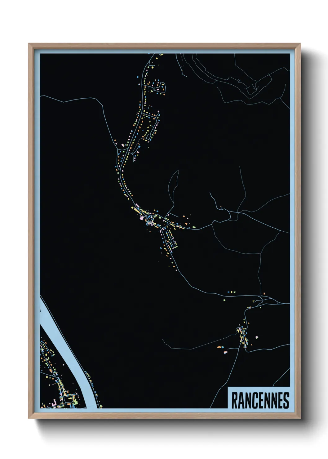 Une affiche de carte sur Rancennes