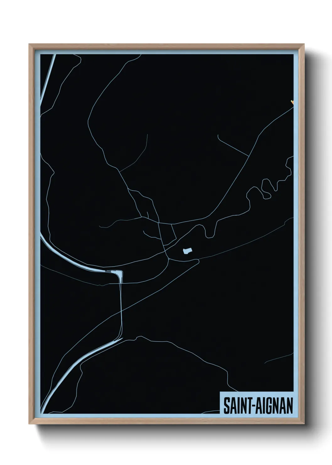 Une affiche de carte sur Saint-Aignan