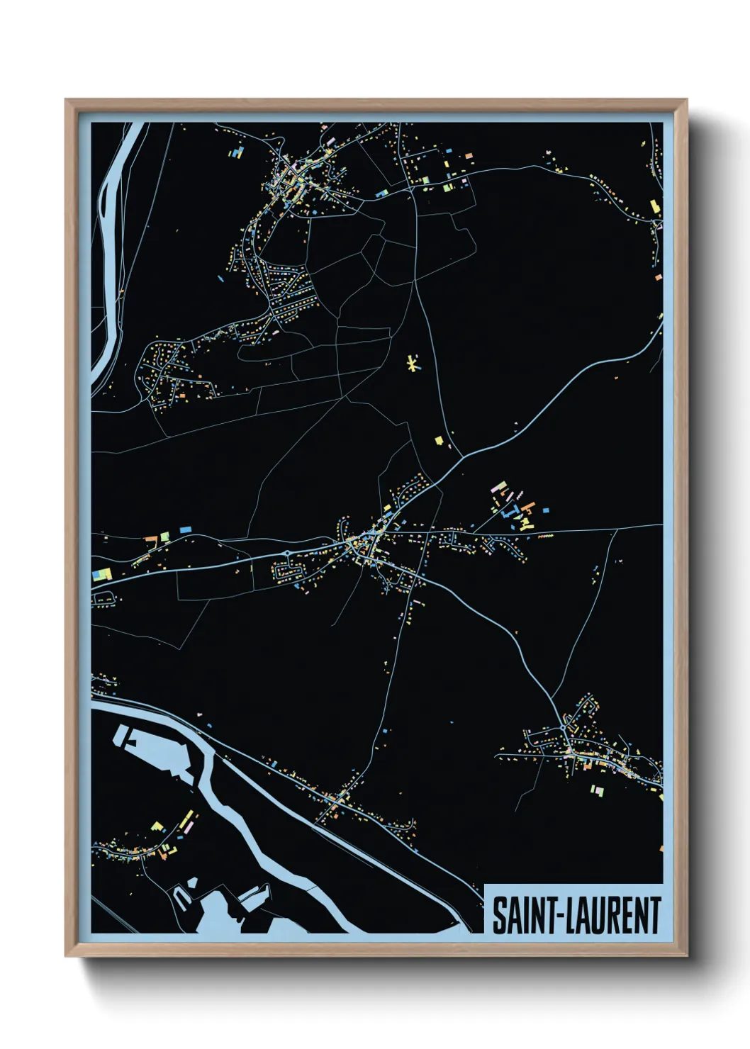 Une affiche de carte sur Saint-Laurent