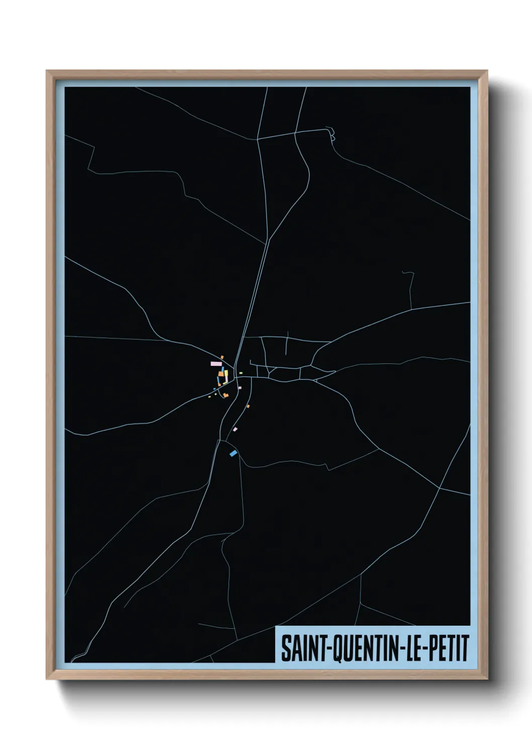 Une affiche de carte sur Saint-Quentin-le-Petit