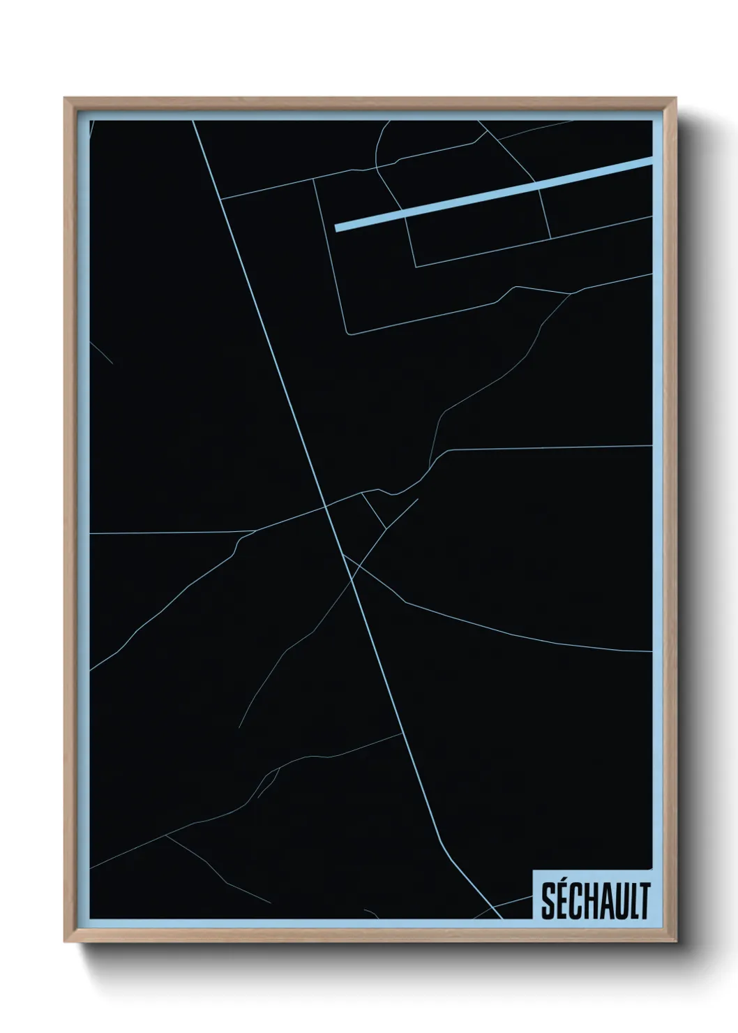 Une affiche de carte sur Séchault