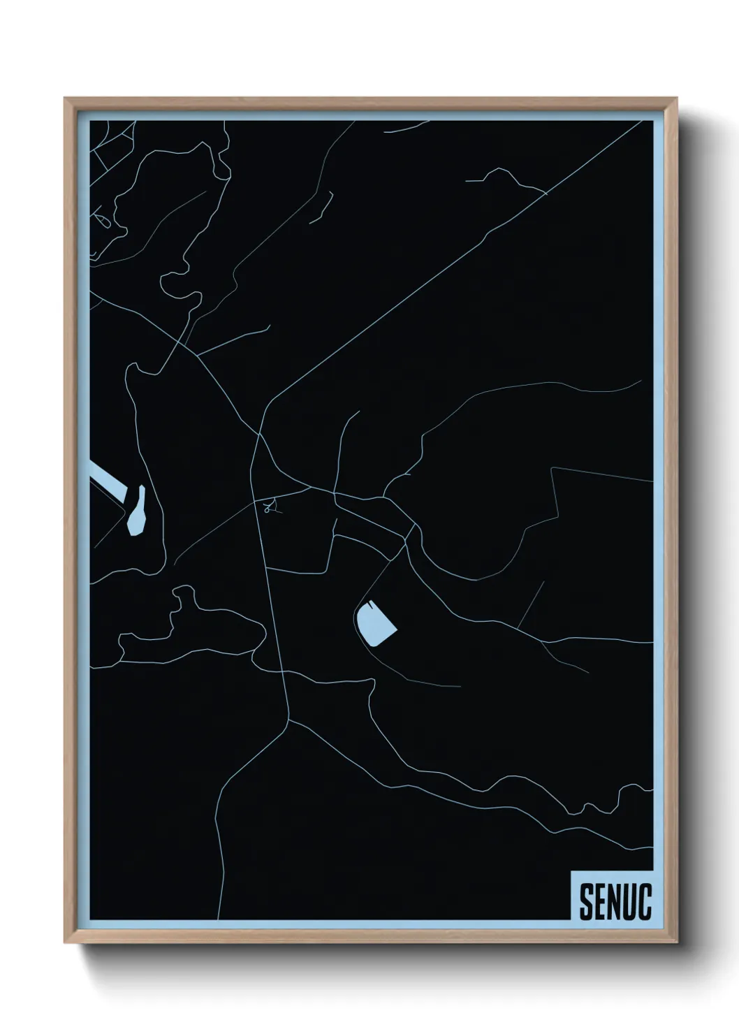 Une affiche de carte sur Senuc