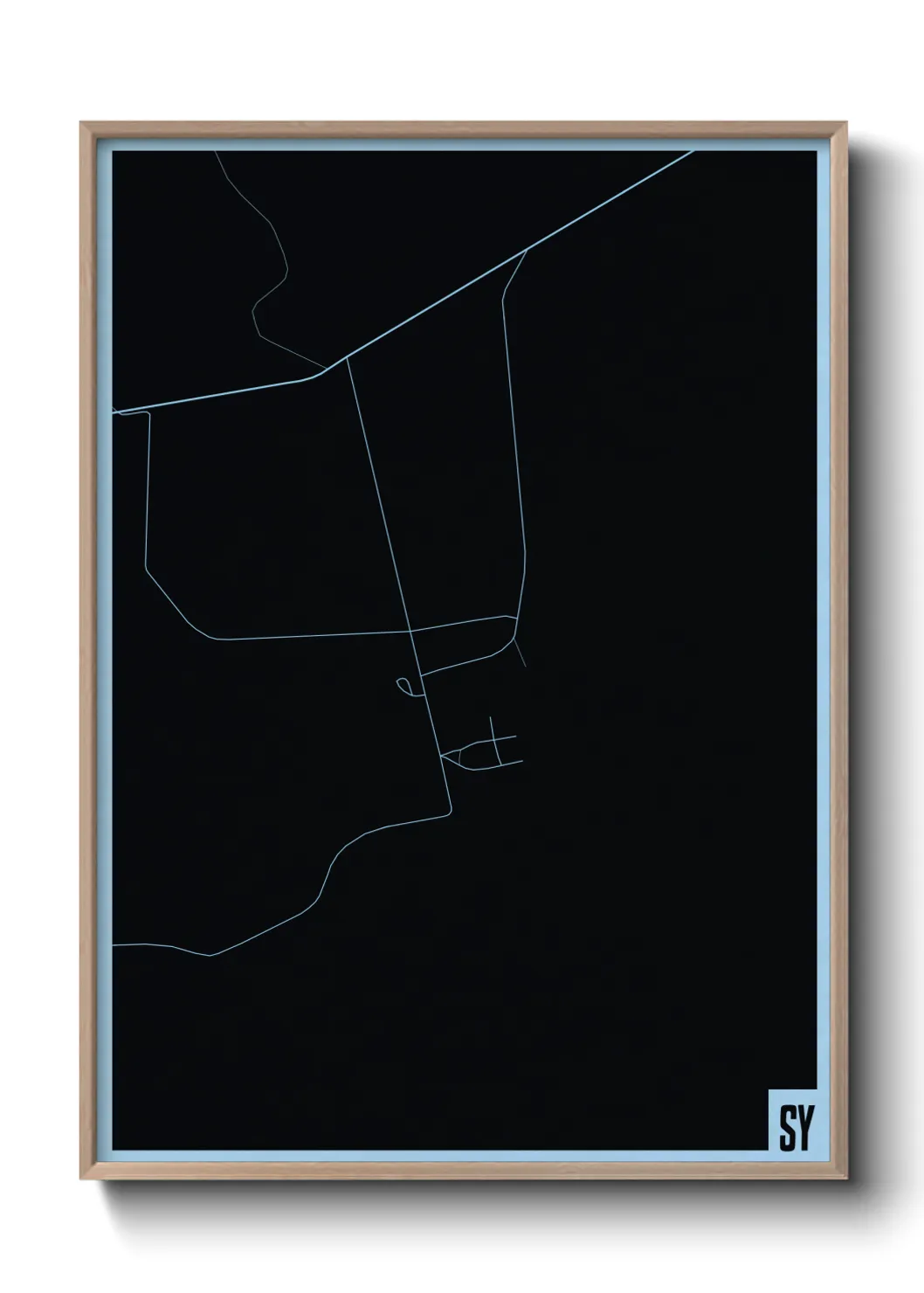 Une affiche de carte sur Sy