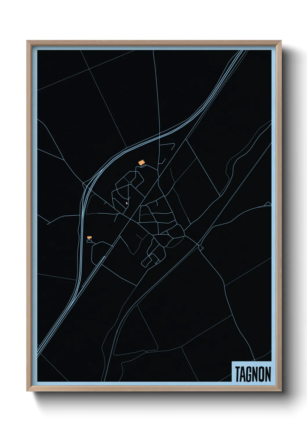 Une affiche de carte sur Tagnon