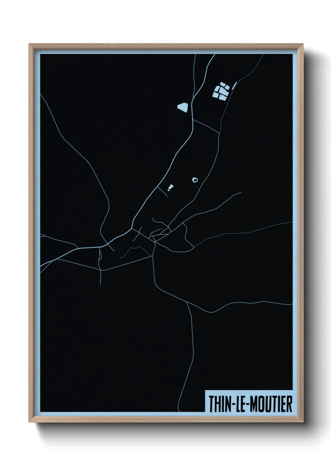 Une affiche de carte sur Thin-le-Moutier