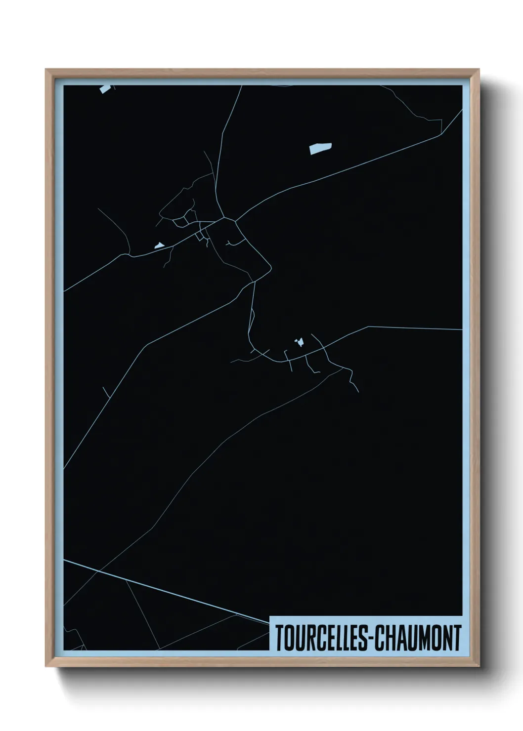 Une affiche de carte sur Tourcelles-Chaumont