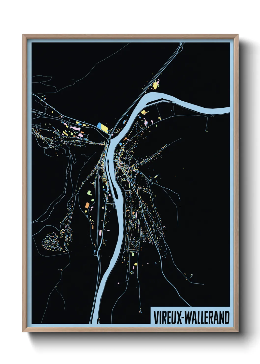 Une affiche de carte sur Vireux-Wallerand