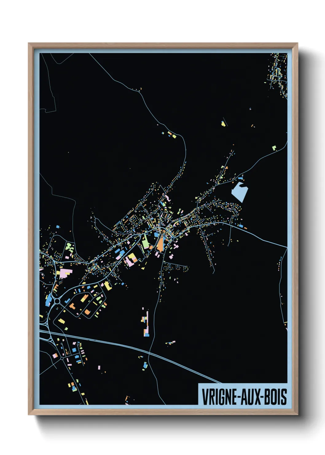 Une affiche de carte sur Vrigne-aux-Bois