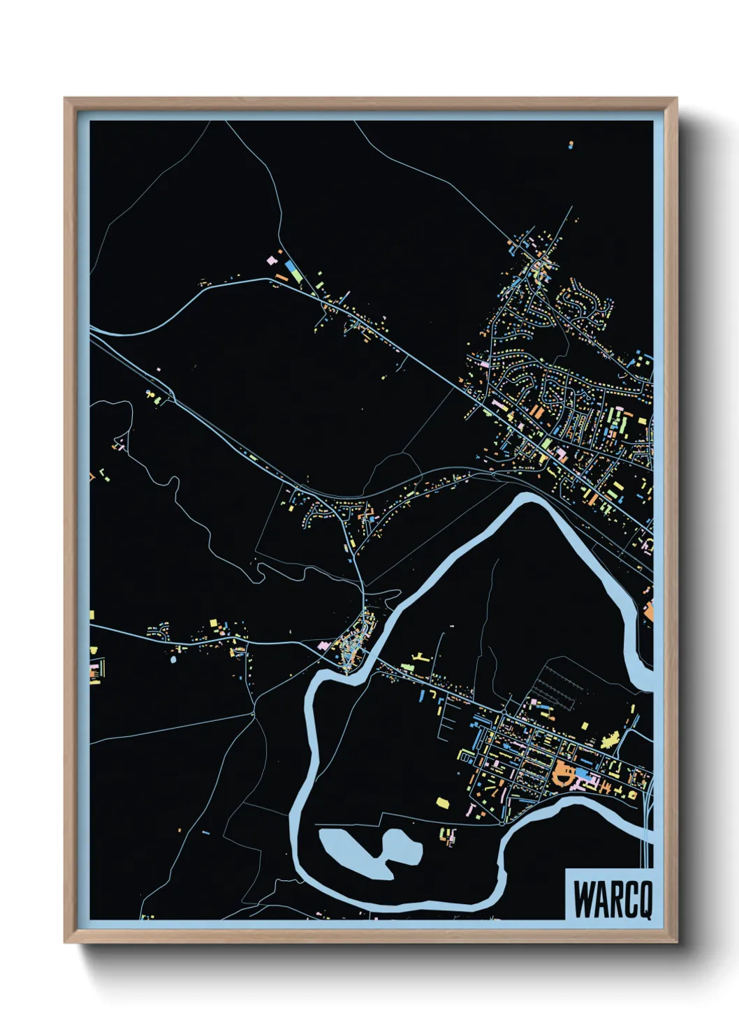 Une affiche de carte sur Warcq