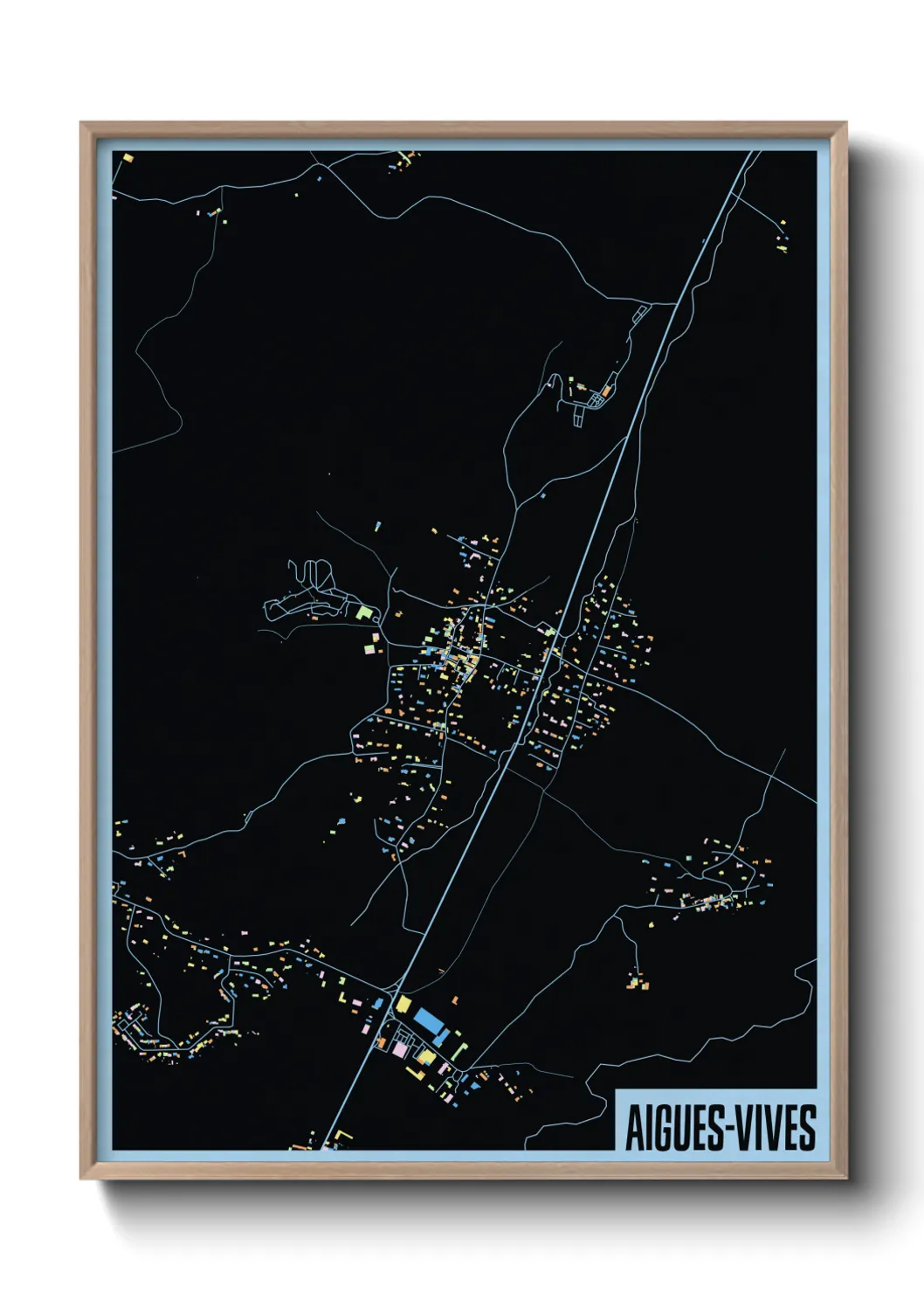 Une affiche de carte sur Aigues-Vives